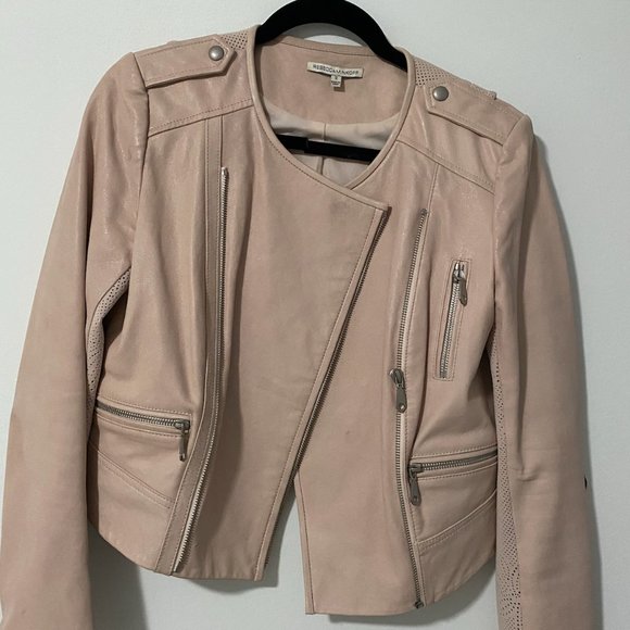 Rebecca Minkoff Light Pink Leather Jacket - Picture 1 of 3